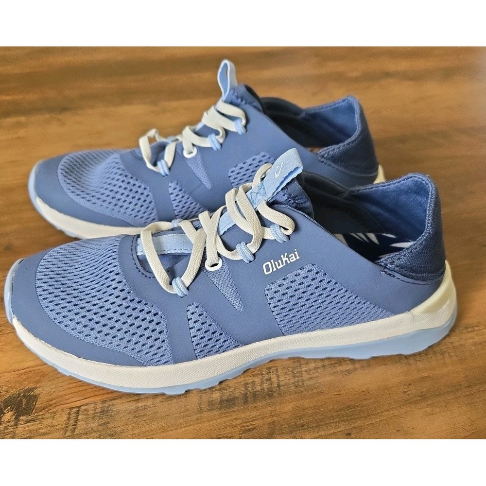 Olukai Huia Women's Shoes Size 6.5 Blue Mesh Sneakers 20492-VNZC Casual Comfort